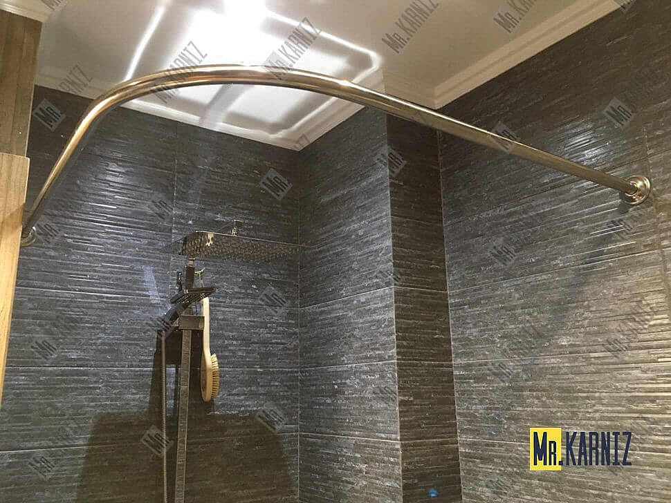 Карниз для душа Угловой Г образный 90х70 Усиленный 25 мм MrKARNIZ фото 8