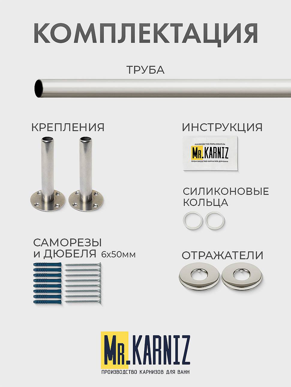 Карниз для ванны Cersanit Virgo 150х90 Усиленный 20 мм MrKARNIZ фото 7